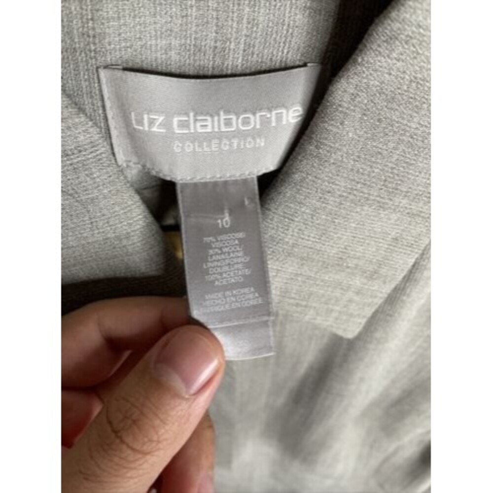 Liz Claiborne Womens Normcore Vicosse Wool 2 Piece Jacket Skirt Suit Size 10 - Picture 10 of 12